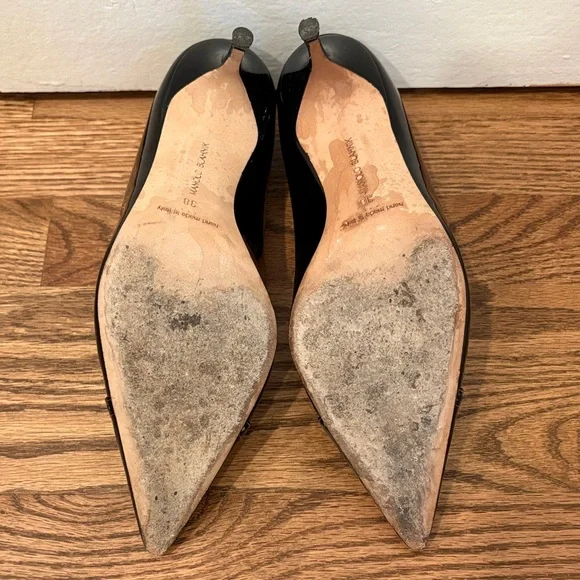 Manolo Blahnik Patent Leather Black Heels - Picture 8 of 10